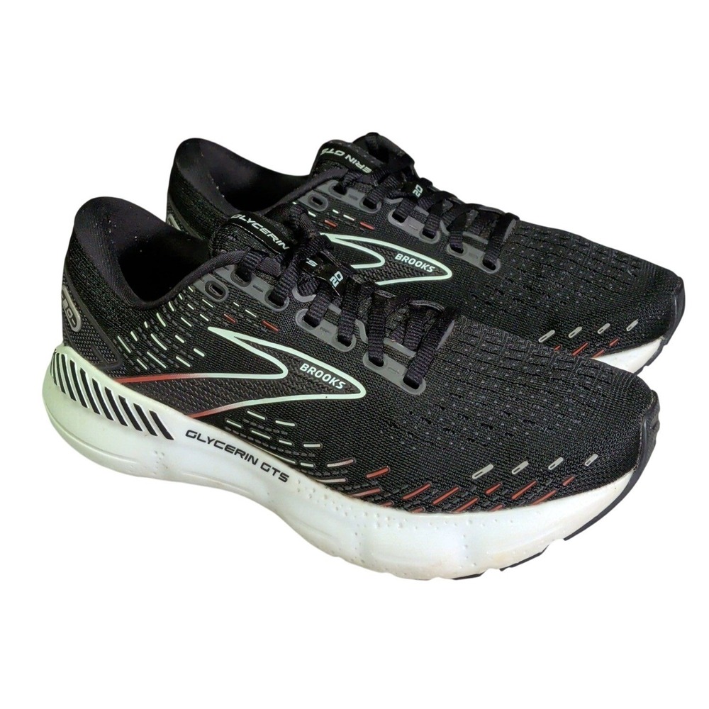 Brooks Glycerin GTS 20 Womens Size 7.5B Black Running Sneakers Active Athletic
